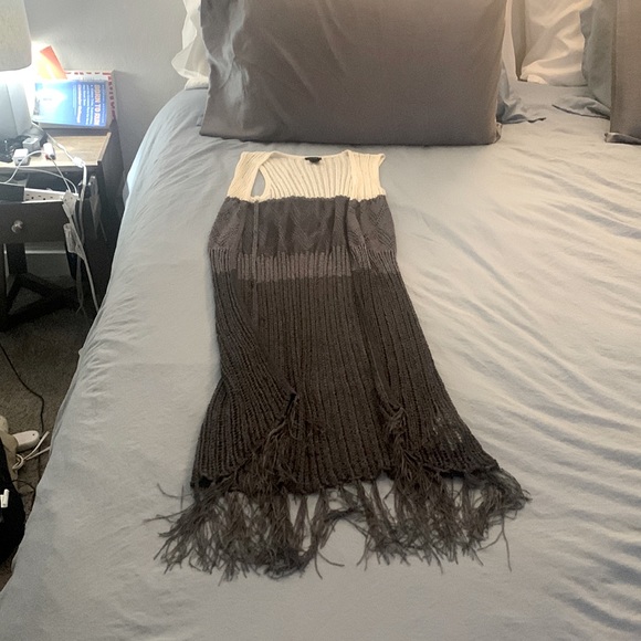 Forever 21 Sleeveless Duster Cardigan, Size Small, White and Blue/Gray - Picture 1 of 2